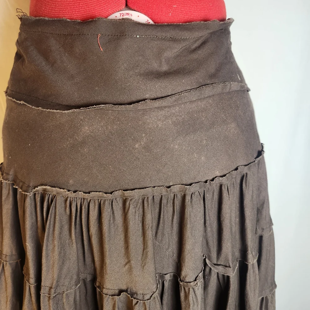Elegant Tiered Maxi Skirt in Chocolate Brown - Picture 3 of 8